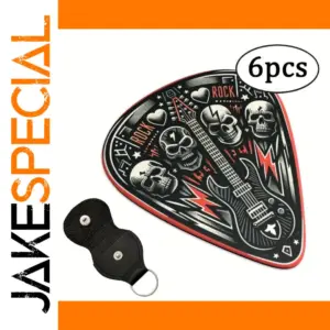 Double-Sided Guitar Picks Set with Keychain