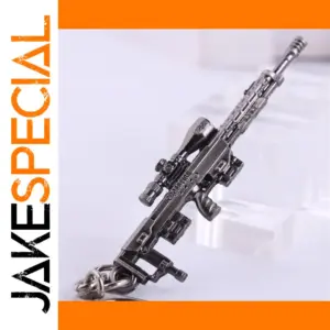 Metal Rifle Keychain with Scope Detail