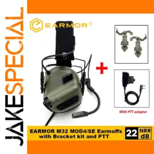 EARMOR M32 SE Tactical Shooting Earmuffs with PTT Kit