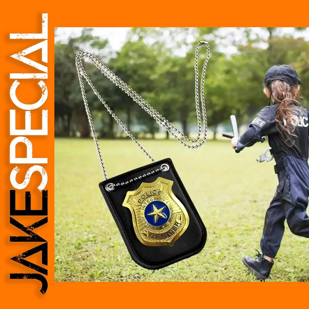 Police Role Play Badge with Chain and Belt 1 Police Role Play Badge with Chain and Belt