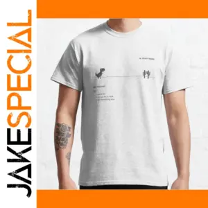 Funny Offline T-Rex No Internet Cotton T-Shirt