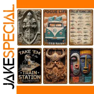 Retro Metal Wall Art Sign 20 x 30cm