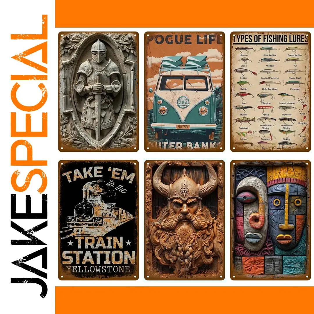 Retro Metal Wall Art Sign 20 x 30cm 1 Retro Metal Wall Art Sign 20 x 30cm