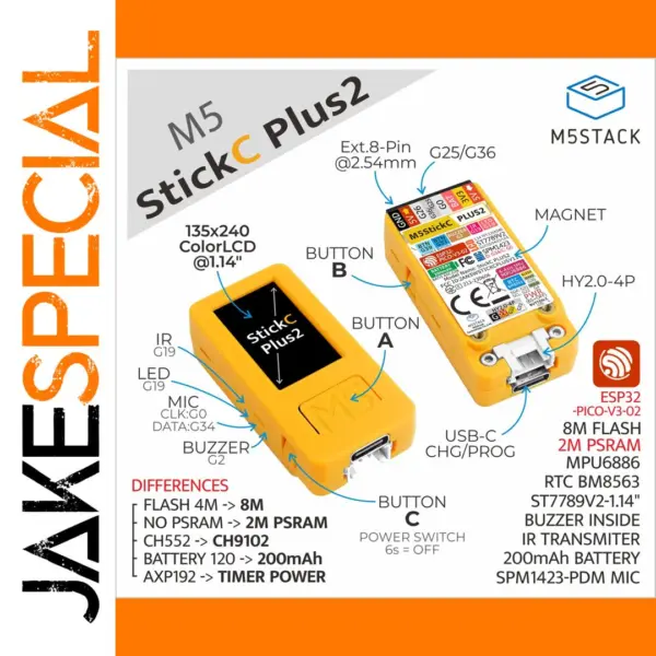 M5StickC PLUS2 ESP32-PICO-V3 IoT Kit