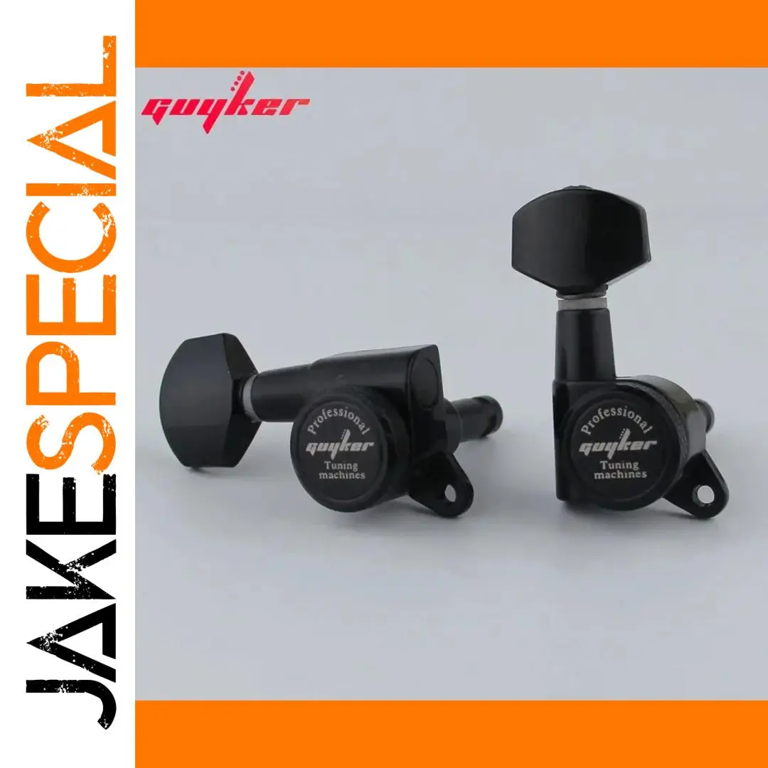GUYKER Black Locking Guitar Tuners 1:18 Ratio 1 GUYKER Black Locking Guitar Tuners 1:18 Ratio