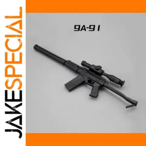 9A-91 Model Firearm Display with Silencer