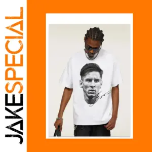 Men's Vintage Messi Football T-Shirt Light Cotton