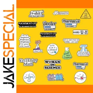Science Enamel Pin with Chemical and Math Symbols