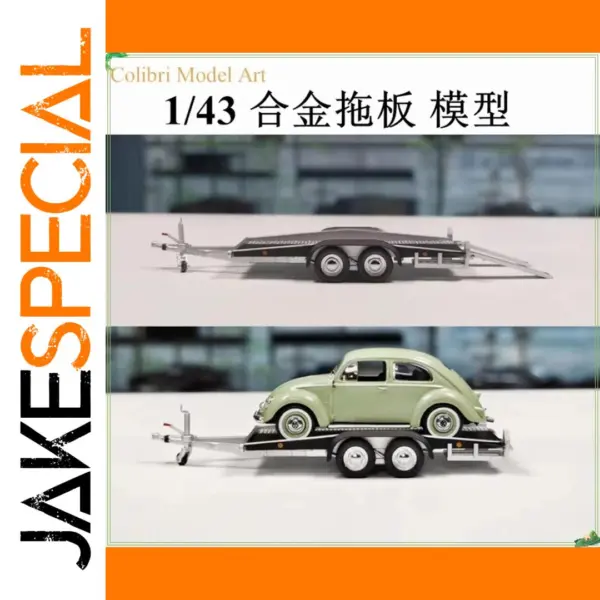 Massdi 1:43 Alloy Flatbed Trailer Model for Display