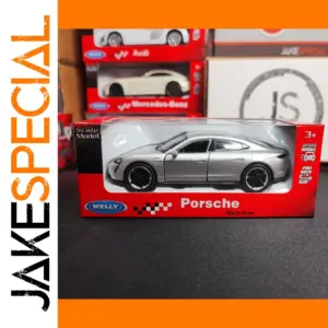 Véhicule Miniature Welly 1:36 Silver Porsche Taycan Turbo S Model Car Modèle Réduit