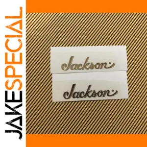 2Pcs Gold 3D Guitar Headstock Decals Set