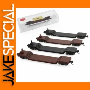 Evemodel N Scale Depressed Center Flat Car Model with 20ft Container