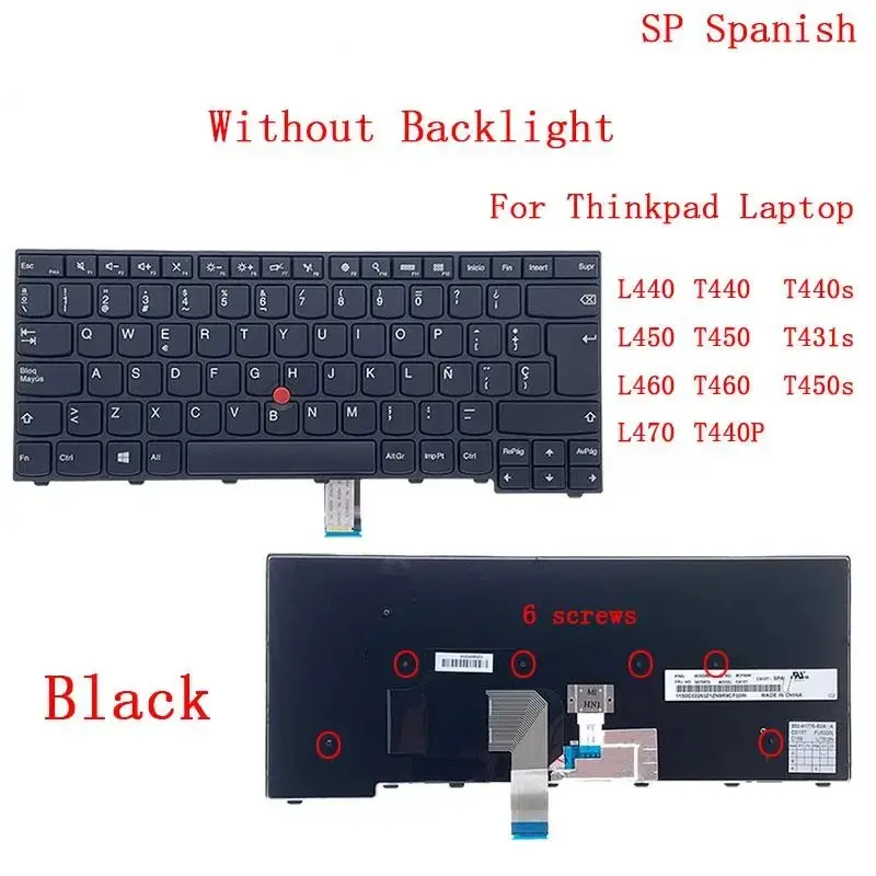 Spanish Backlight Keyboard for Lenovo T440 T450 8 Spanish Backlight Keyboard for Lenovo T440 T450 - Image 8