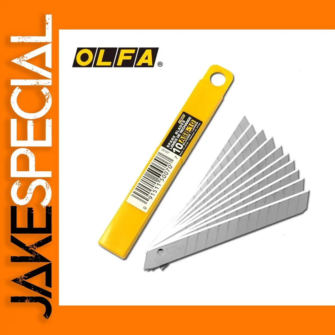 OLFA ASB-10 9mm Spare Blades, Pack of 10 1 OLFA ASB-10 9mm Spare Blades, Pack of 10