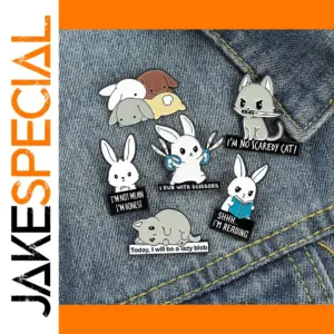 Rabbits Park Enamel Pins Bunny Cats Brooch
