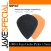 100 Pcs Guitar Picks 1.5mm Black/Orange