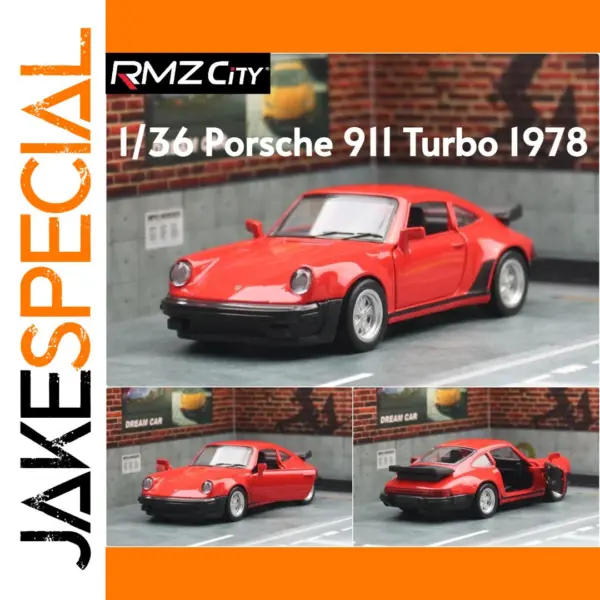 1/36 Scale Red Porsche 911 Turbo Model