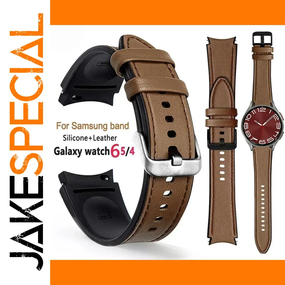 Silicone Leather Strap for Samsung Galaxy Watch 6/5 Pro 1 Silicone Leather Strap for Samsung Galaxy Watch 6/5 Pro