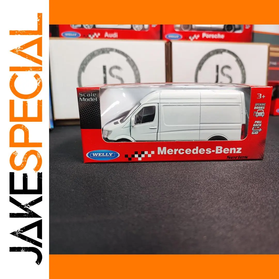Welly 1:36 Mercedes-Benz White Van Model 1 Welly 1:36 Mercedes-Benz White Van Model