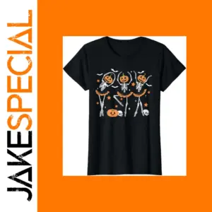 Halloween Skeleton Ballet Graphic T-Shirt