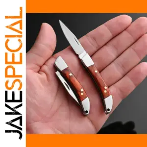 Compact Portable Folding Knife with Wood Handle
