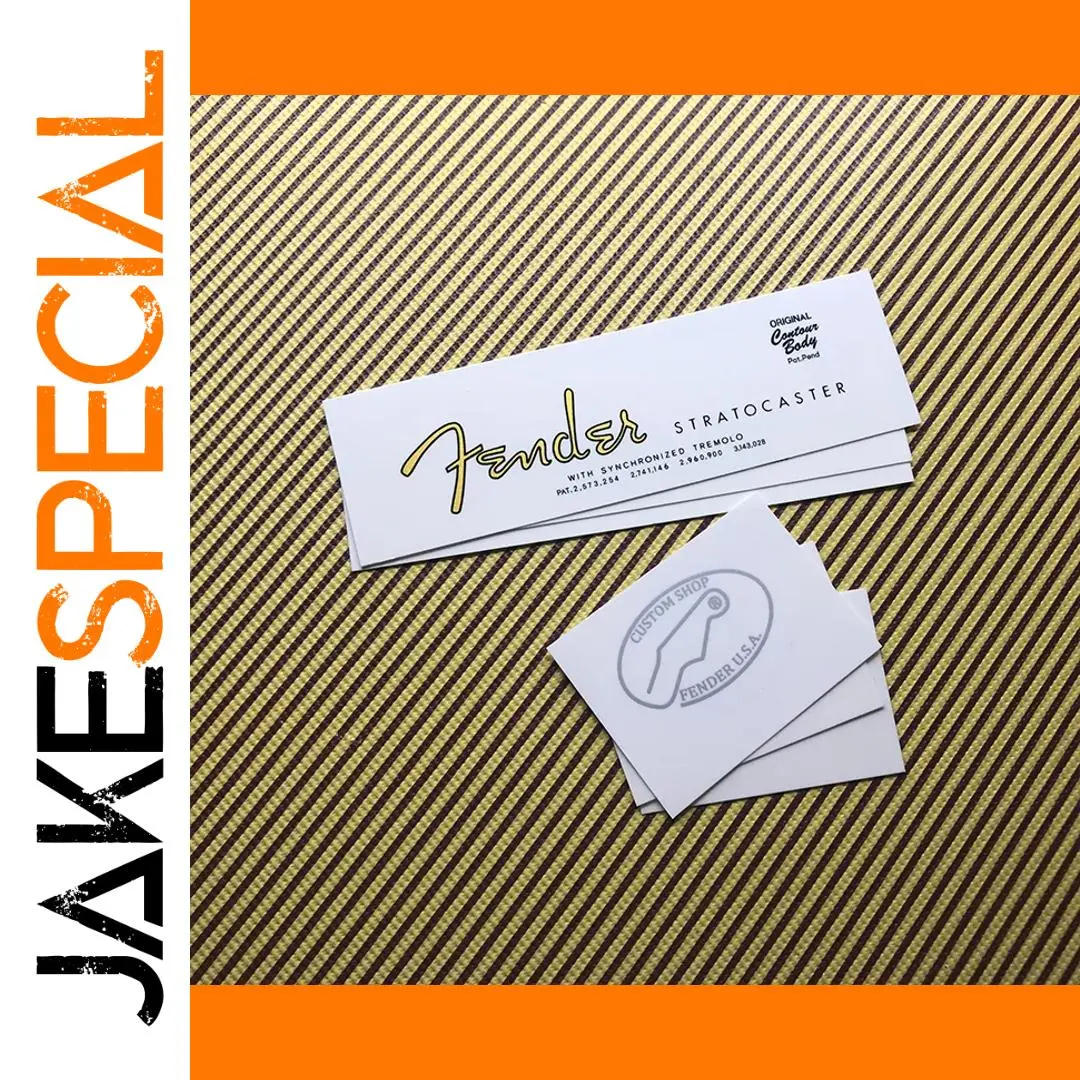 3-Piece Fender Stratocaster Headstock Decal Set 1 3-Piece Fender Stratocaster Headstock Decal Set