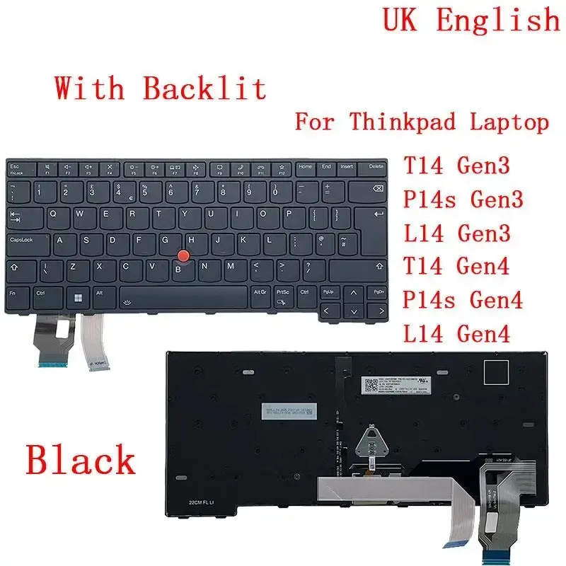 Lenovo ThinkPad Backlit Keyboard for T14 P14s L14 10 Lenovo ThinkPad Backlit Keyboard for T14 P14s L14 - Image 10