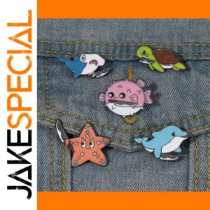 Ocean Animal Enamel Pins Set for Jackets