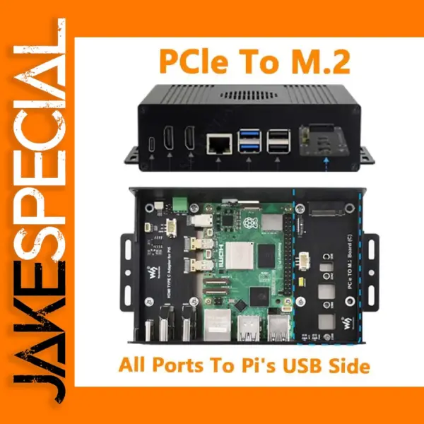 Raspberry Pi 5 Box Case Kit with PCIe Expansion