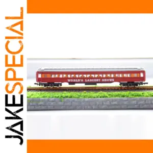 Red Six-Axle N Scale Bus Model for Collection