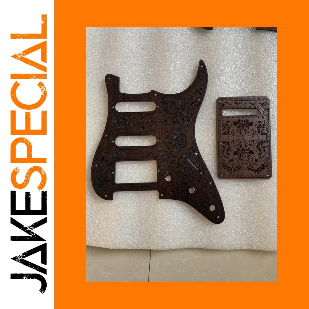 Hand-Carved Rosewood Guitar Pickguard Set 2 Hand-Carved Rosewood Guitar Pickguard Set - Image 2