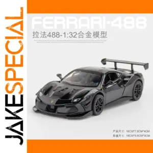 Ferrari 488 Black 1:32 Scale Model Car