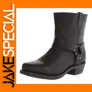 Retro Men's Cowboy Boots with Side Zip and Leather Finish