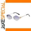 Hexagon Rimless Sunglasses for Men Women