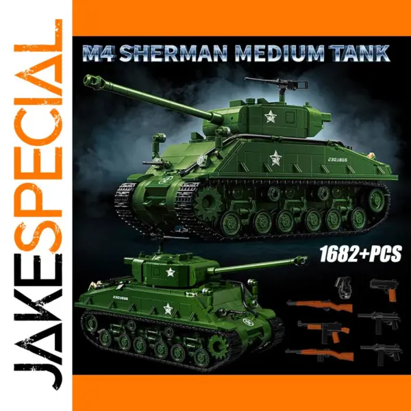 WW2 M4 Sherman Tank Building Blocks Set