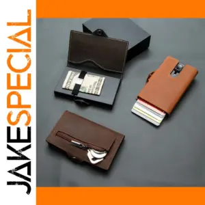 Slim RFID Blocking Leather Wallet with Pocket