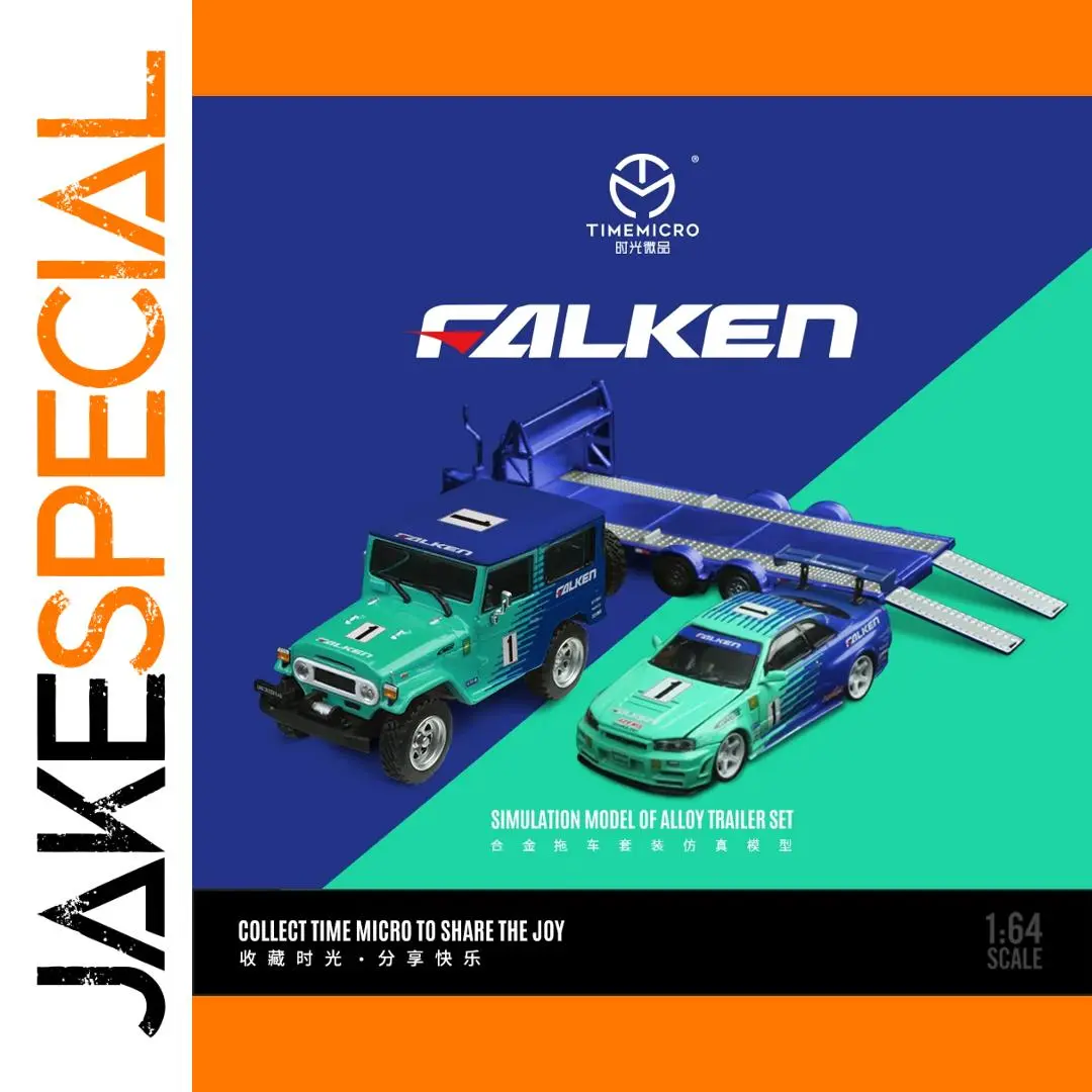 Time Micro 1:64 FJ40 GTR34 Falken Diecast Model Car 1 Time Micro 1:64 FJ40 GTR34 Falken Diecast Model Car