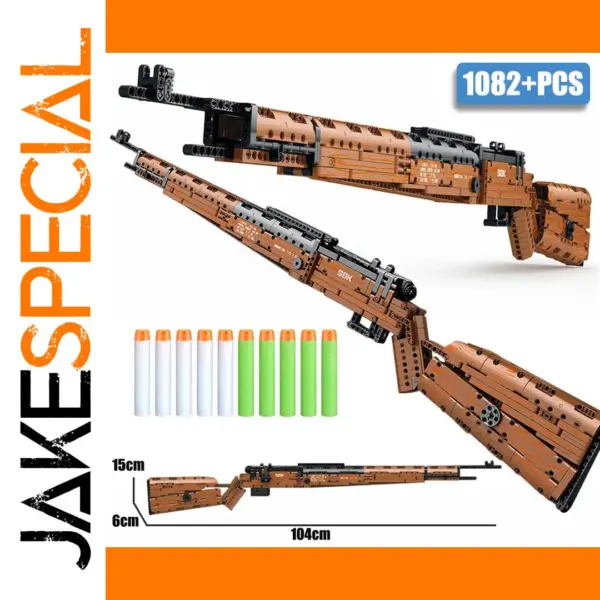 WW2 KAR-98 Sniper Rifle Building Blocks Model Set
