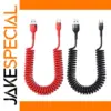 Coiled USB A to USB Type-C Fast Charging Cables