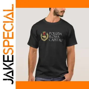 Italy Rome Polizia T-Shirt for Men