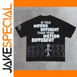 Vintage Motion Graphic Oversized Cotton T-Shirt Men Women