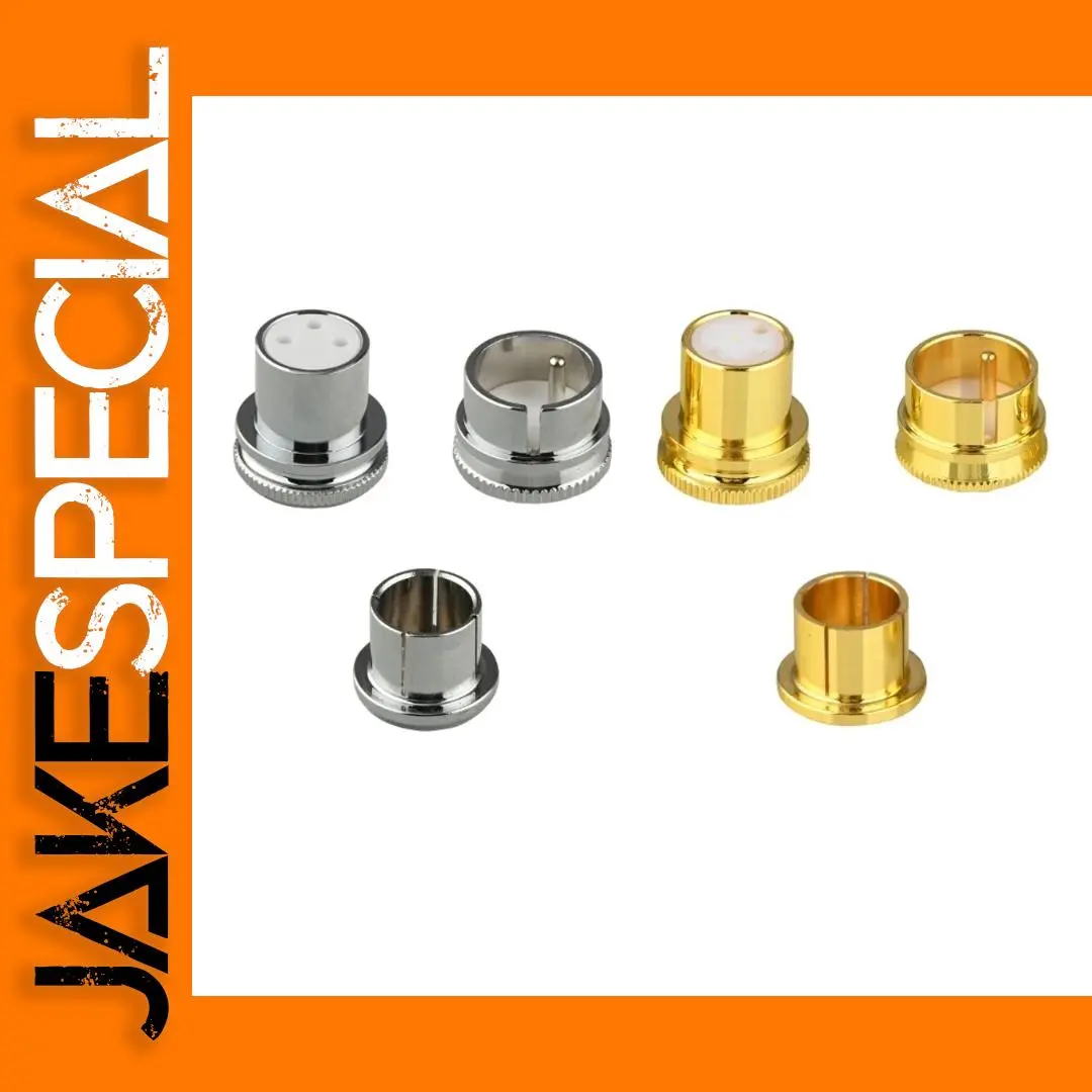 3-Piece Gold & Rhodium RCA/XLR Plug Protectors Set 1 3-Piece Gold & Rhodium RCA/XLR Plug Protectors Set