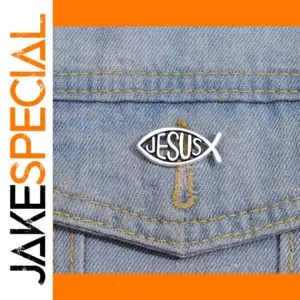 Jesus Fish Religious Enamel Pin Badge