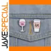 Creative AM Coffee PM Wine Enamel Pins Set