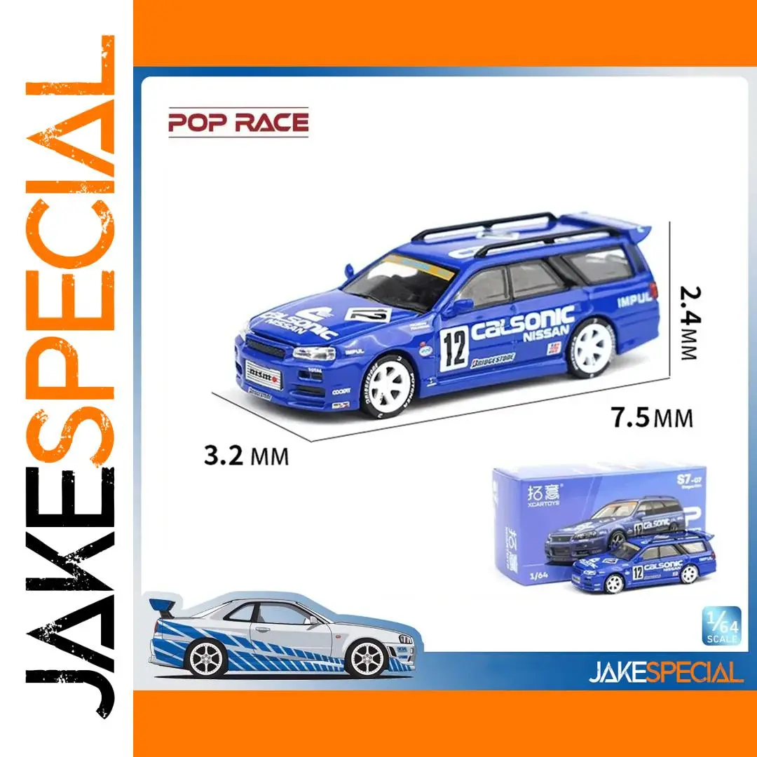 POP RACE 1:64 Nissan R34 Stagea Calsonic Diecast Model 1 POP RACE 1:64 Nissan R34 Stagea Calsonic Diecast Model