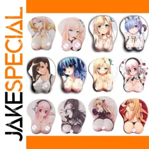 3D Silicone Anime Mouse Pad with Wrist Support
