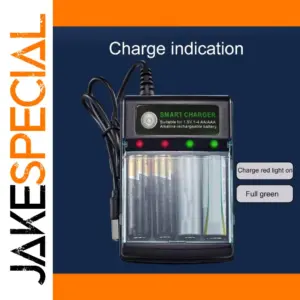 4-Slot Alkaline Battery Charger for AA/AAA