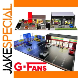 1:64 Scale Diorama Parking Lot Model with LED