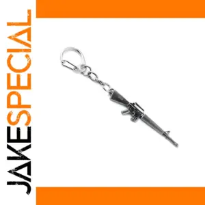 Metal Rifle Keychain with Chain Accessory