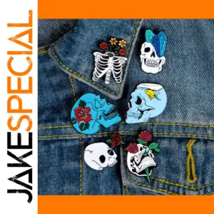 Flower Skull Enamel Pins Collection Skeleton Head Brooch